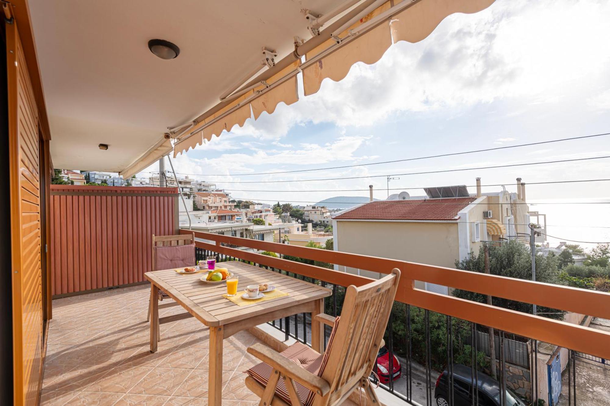 Sea View Apartment 100M From The Beach Saronida Eksteriør billede