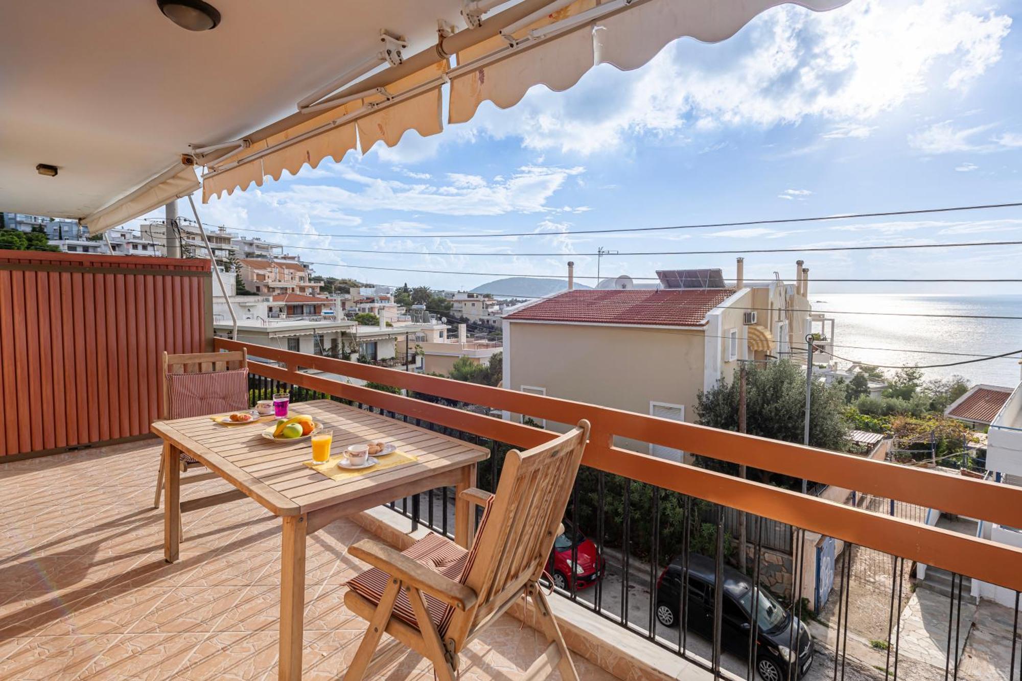 Sea View Apartment 100M From The Beach Saronida Eksteriør billede